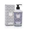 Baobab Collection Gentlemen body and hand lotion 350ml with elegant navy and platinum design, perfect bathroom decor.