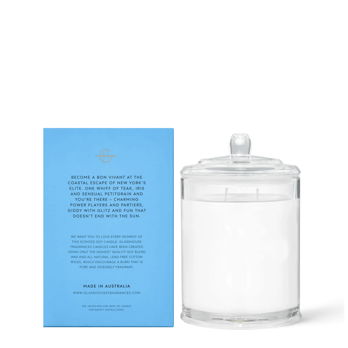 GLASSHOUSE FRAGRANCES - The Hamptons 13.4 oz. Triple Scented Candle - Tarvos Boutique