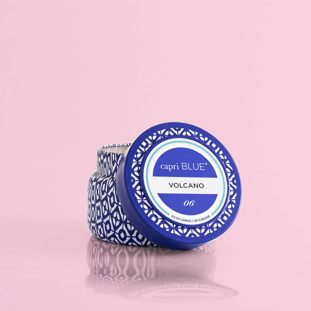 CAPRI BLUE - VOLCANO SIGNATURE PRINTED TRAVEL TIN 8.5 oz