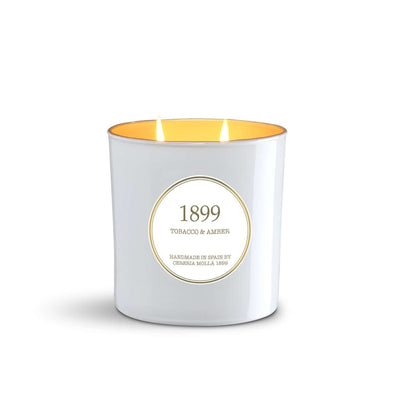Cereria Molla - Tobacco & Amber White & Gold Premium Candle - Tarvos Boutique