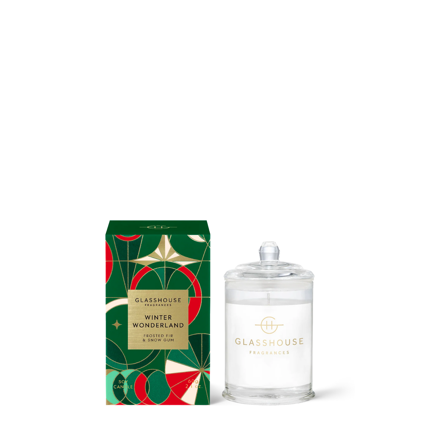 GLASSHOUSE FRAGRANCES - Candle - Christmas - Winter Wonderland - Frosted Fir & Snow Gum