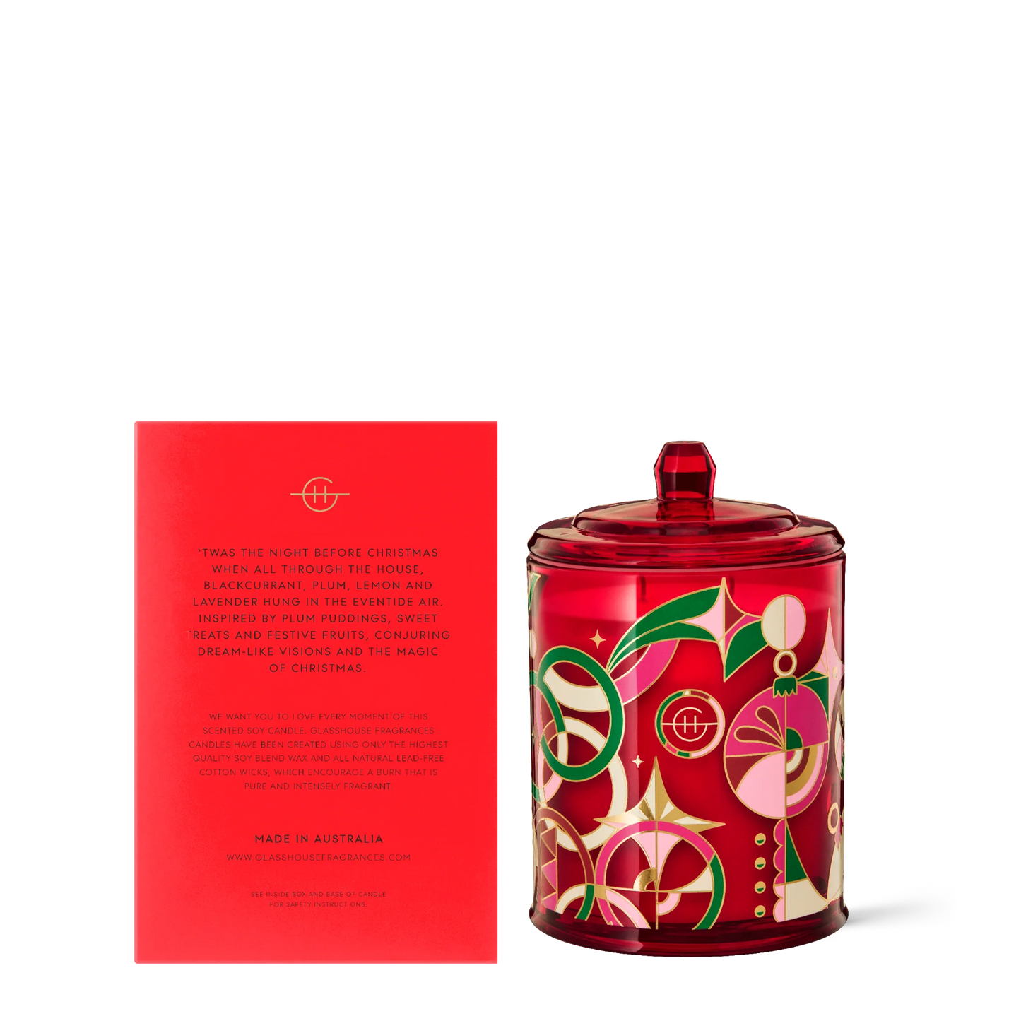 GLASSHOUSE FRAGRANCES - Candle - Christmas - Night Before Christmas - Dancing Sugar Plums