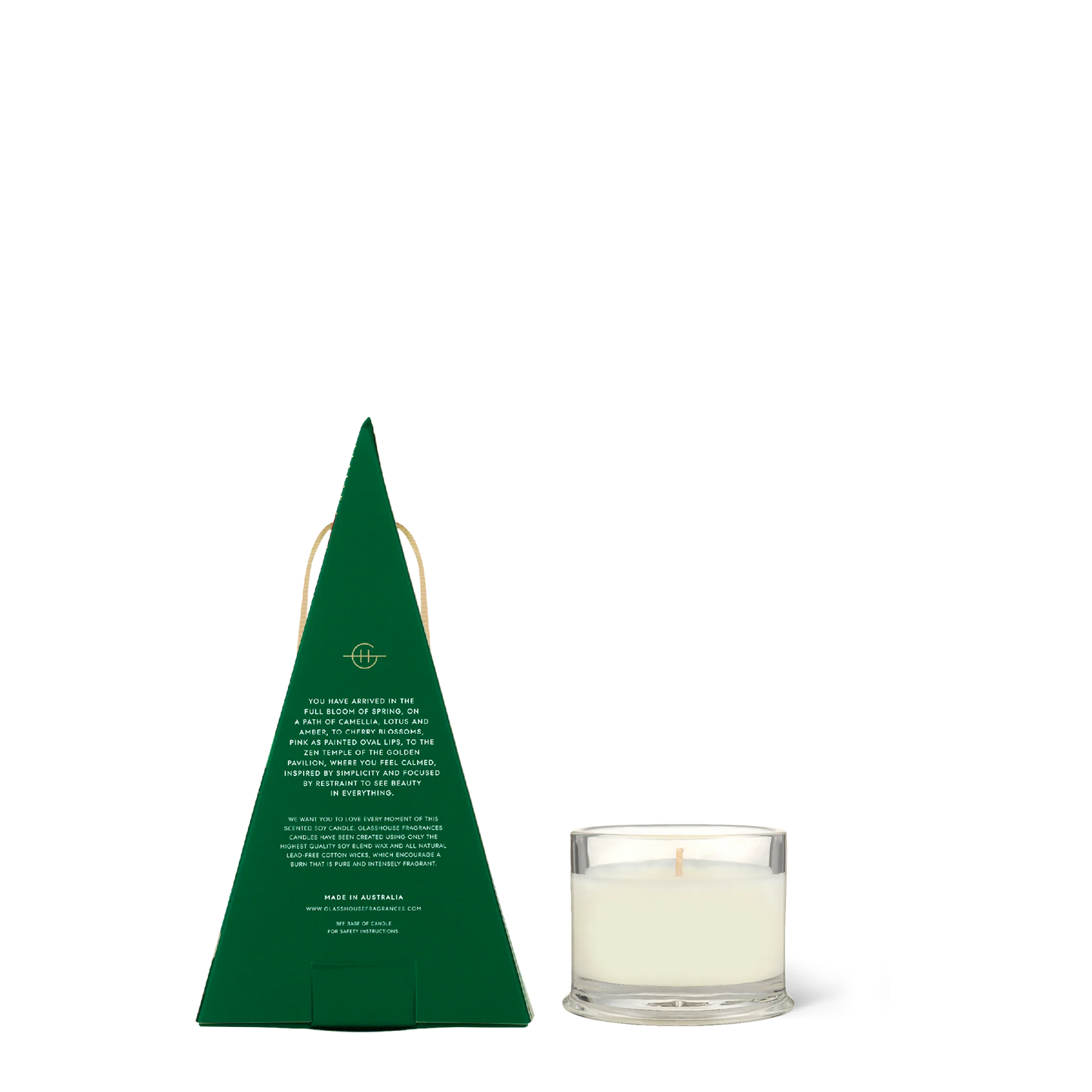 GLASSHOUSE FRAGRANCES - 1.1 oz. Christmas Bauble Candle - KYOTO IN BLOOM