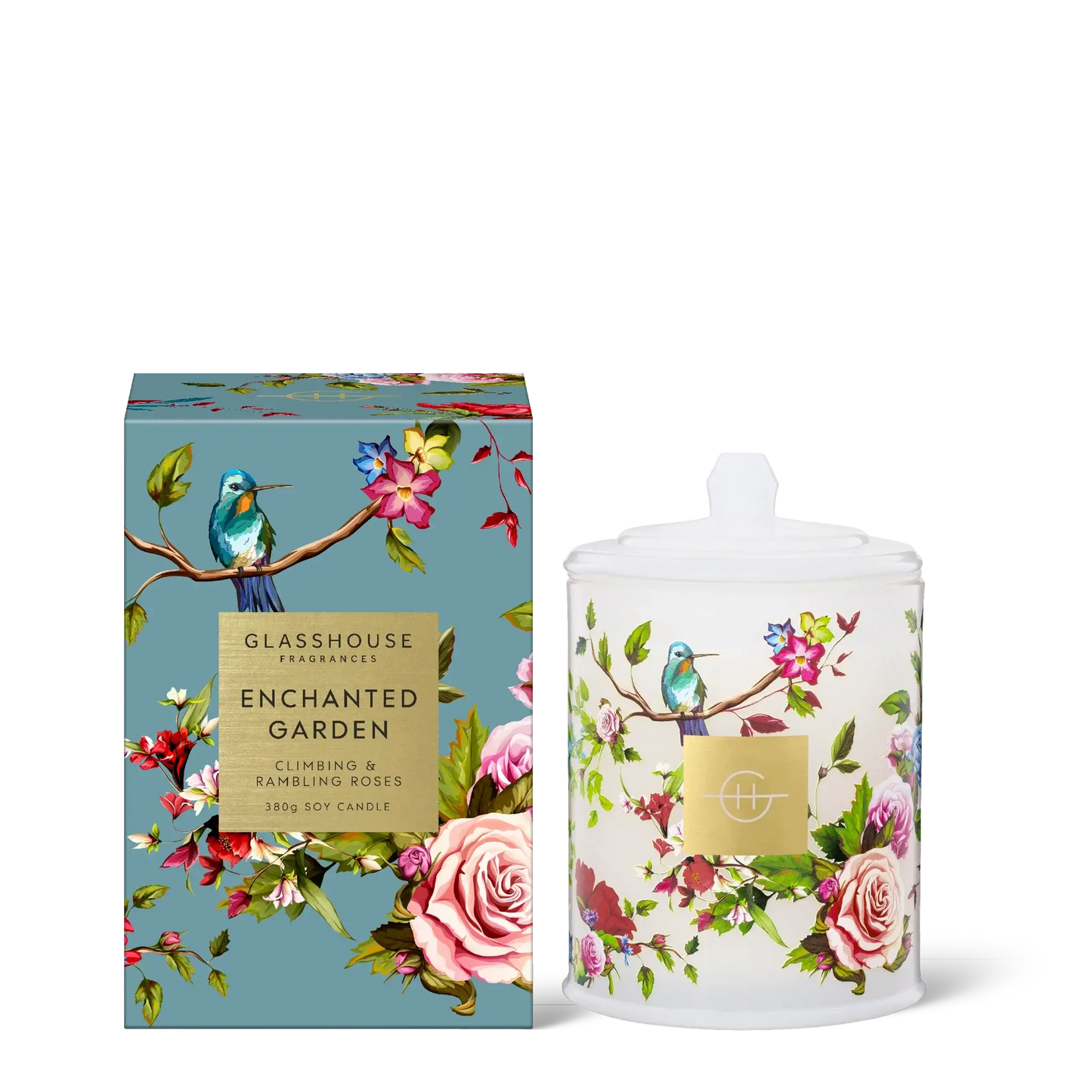 GLASSHOUSE FRAGRANCES - Enchanted Garden 13.4 oz Triple Scented Candle - Tarvos Boutique