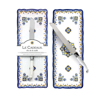 Le Cadeaux - Sorrento Baguette Tray with Bread Knife Gift Set - Tarvos Boutique