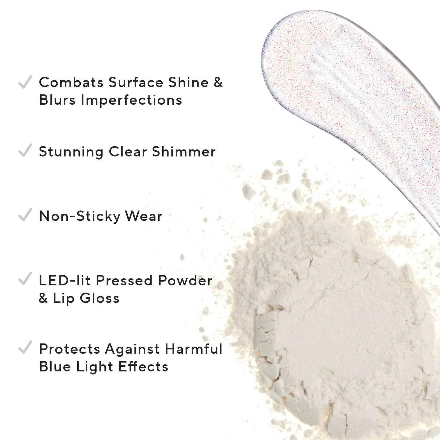 Mirabella - Glow Duo LED-Lit Lip Gloss & Universal Hyaluronic Pressed Powder