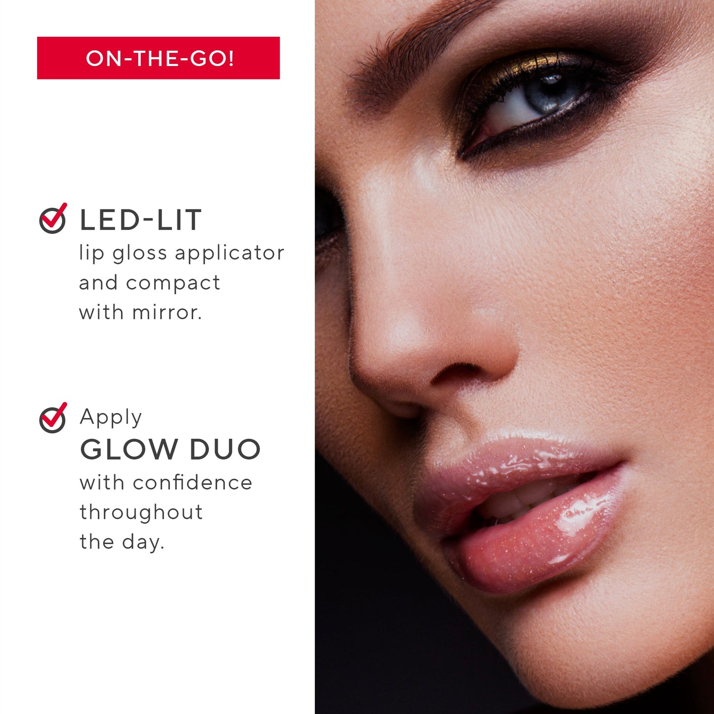 Mirabella - Glow Duo LED-Lit Lip Gloss & Universal Hyaluronic Pressed Powder