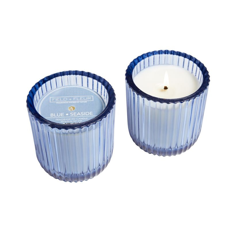 Hillhouse Naturals - Blue Seaside 1 Wick Colored Glass Candle 8oz