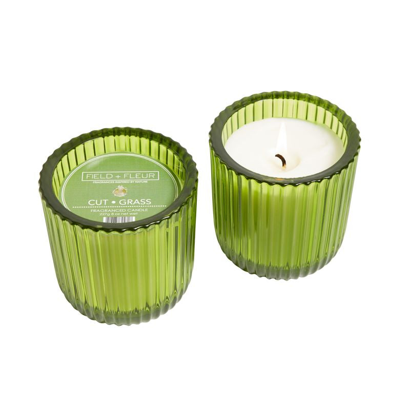 Hillhouse Naturals - CUT GRASS 1 WICK COLORED GLASS CANDLE 8oz