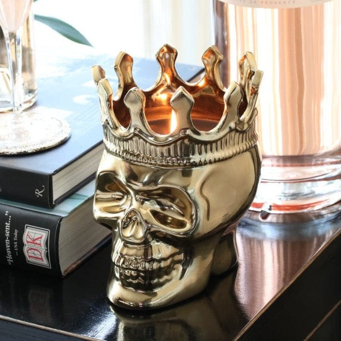 Thompson Ferrier - Gold Bonaparte Skull in Wood Charnel