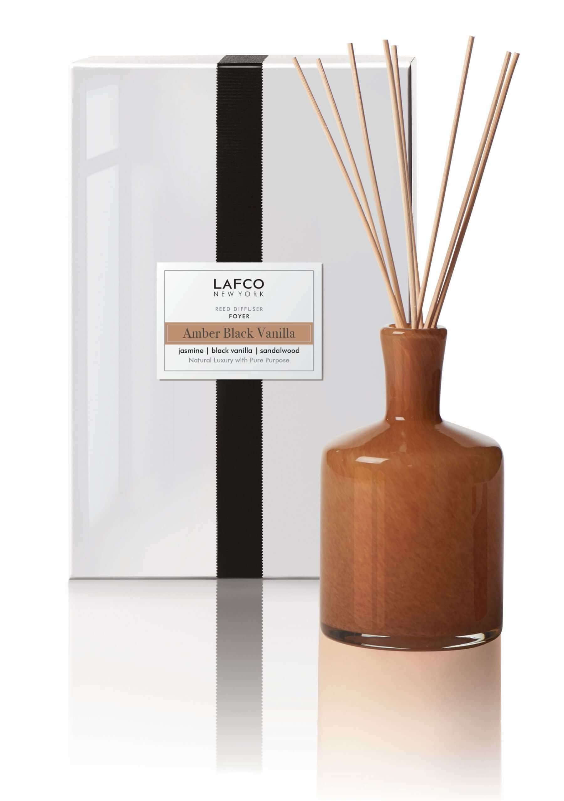 Lafco New York - Amber Black Vanilla Reed Diffuser - Foyer 15 oz - Tarvos Boutique