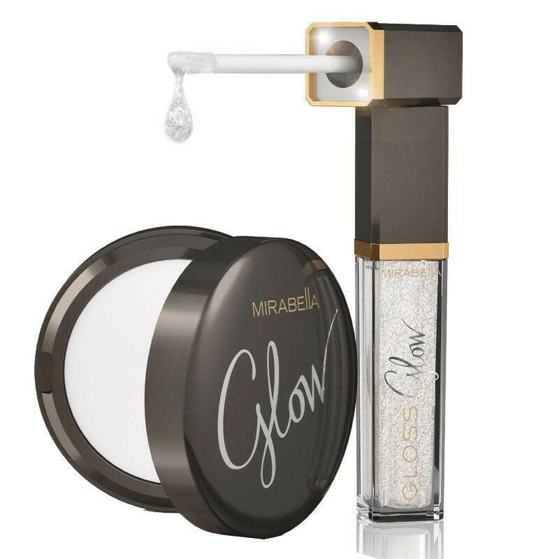 Mirabella - Glow Duo LED-Lit Lip Gloss & Universal Hyaluronic Pressed Powder