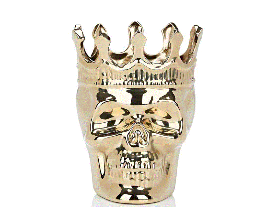 Thompson Ferrier - Gold Bonaparte Skull in Wood Charnel