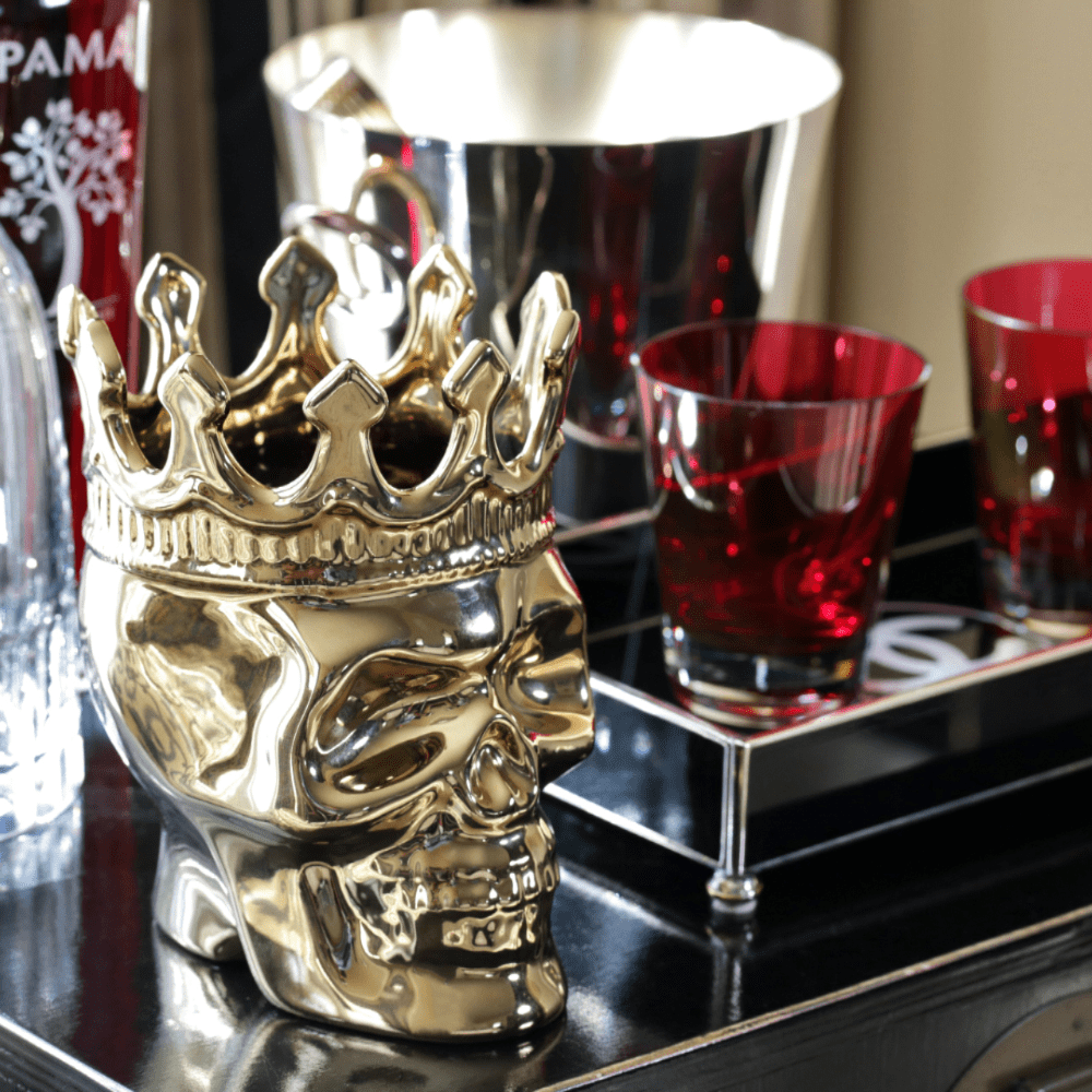 Thompson Ferrier - Gold Bonaparte Skull in Wood Charnel
