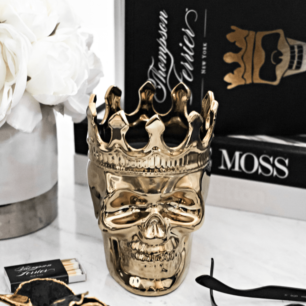 Thompson Ferrier - Gold Bonaparte Skull in Wood Charnel
