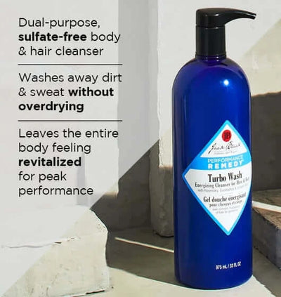 JACK BLACK - Turbo Wash Energizing Cleanser for Hair & Body with Rosemary, Eucalyptus & Juniper Berry - 33 oz - Tarvos Boutique