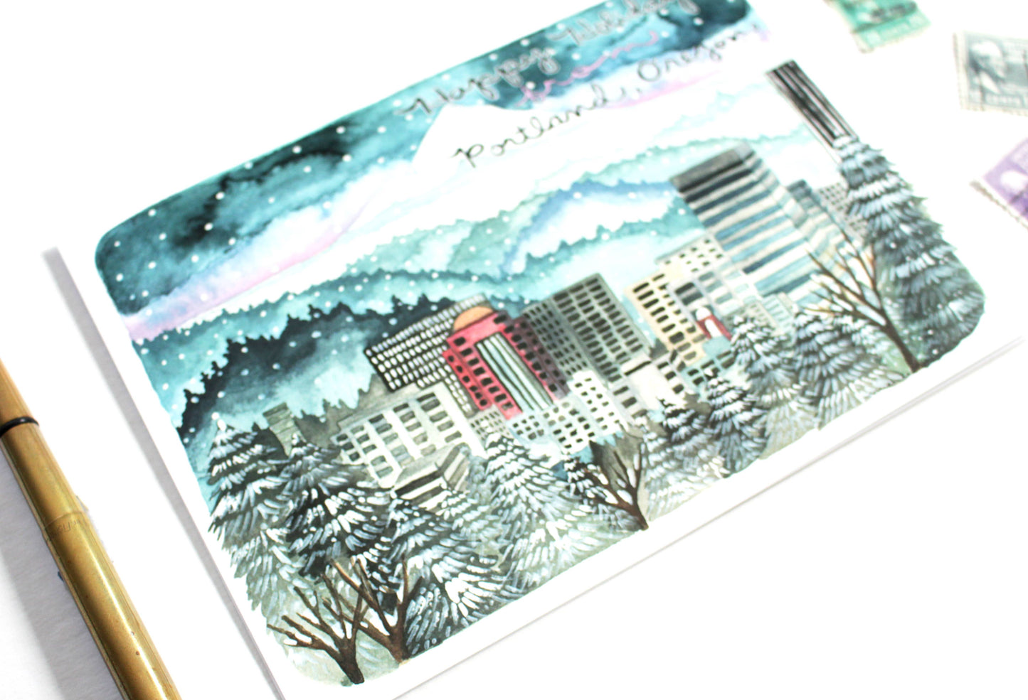 michele maule - Holiday Card - Downtown Portland