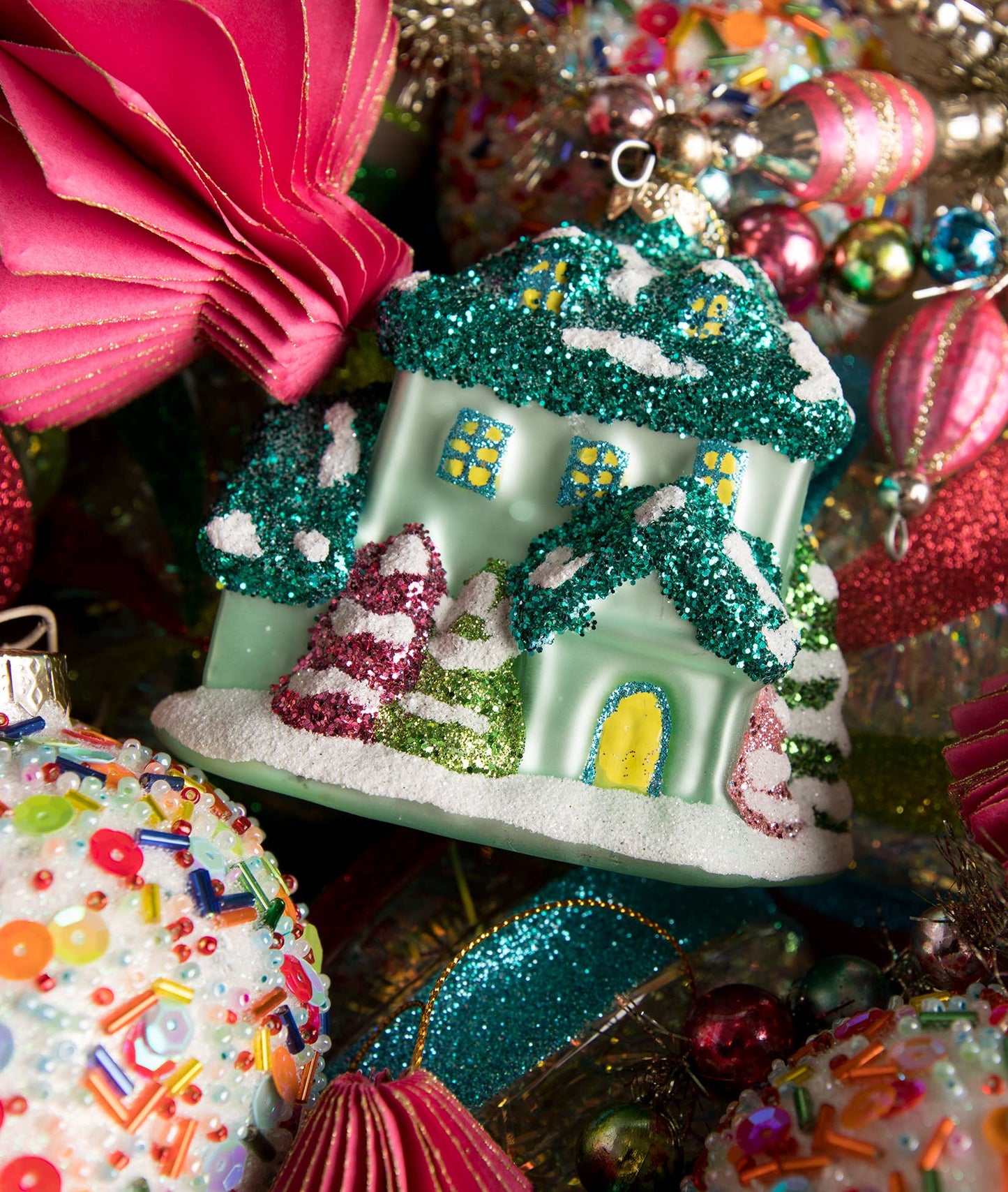 Bethany Lowe Designs - Blue and Brights House Ornament