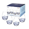 Portmeirion, Spode, Pimpernel, Wrendale Designs - Spode Blue Italian 19oz Stemless Glasses Set of 4