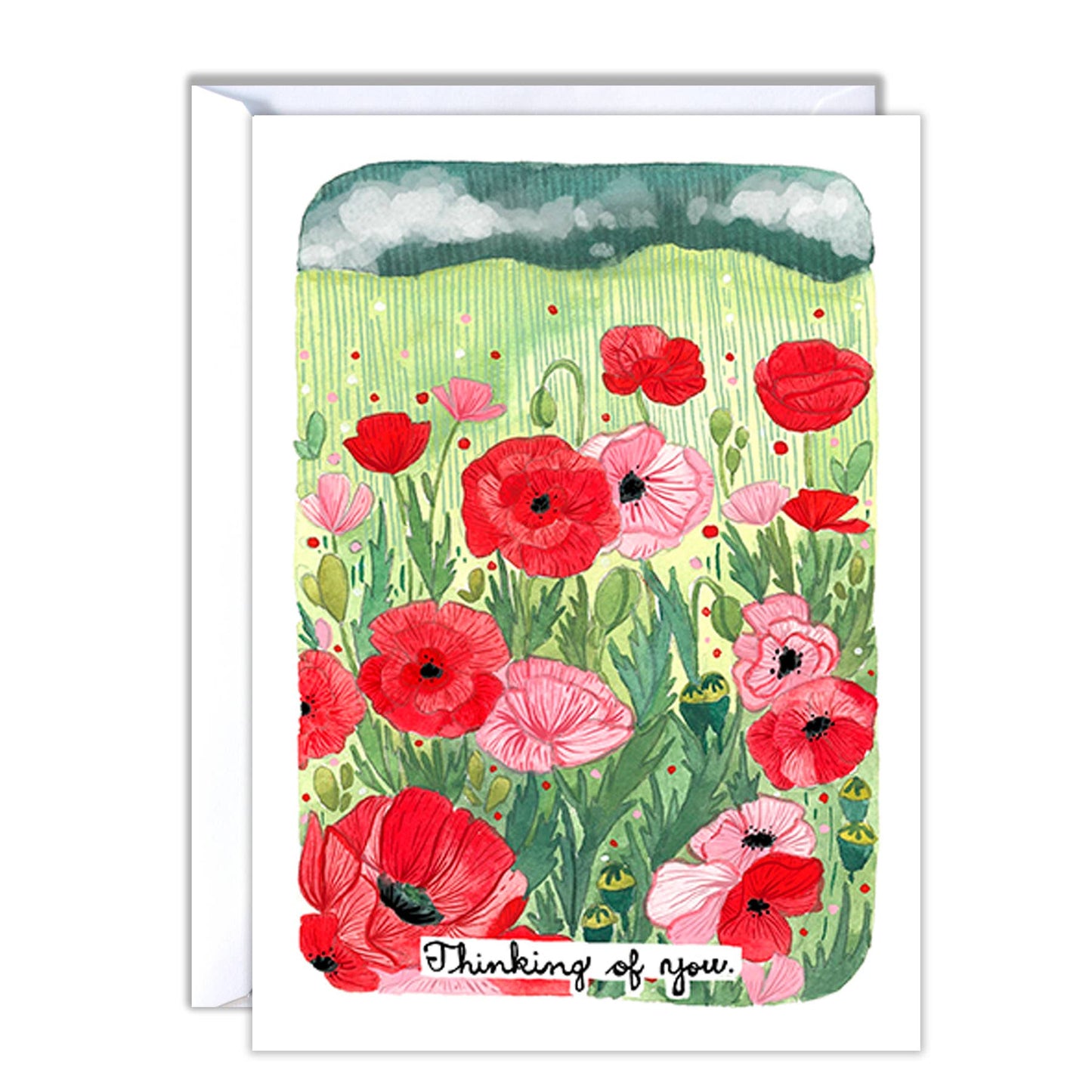 michele maule - Encouragement Card - Thinking of You Poppies