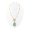 Abby Blue Turquoise and Golden Bronze Pendant Necklace