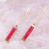 Alpine Red Bordeaux Quartz and Golden Bronze Drop Earrings