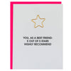 Chez Gagné - You As a Friend 5 Stars - Star Paper Clip Letterpress Card