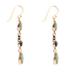 Barcelona Blue Turquoise and Black Onyx Linear Drop Golden Earrings