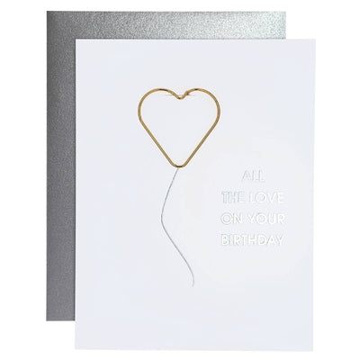 Chez Gagné - Love On Your Birthday Paper Clip Letterpress Greeting Card