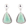 Begondor Green Turquoise Sterling Silver Post Drop Earrings
