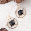 Black Onyx Mixed Metal Drop Earrings