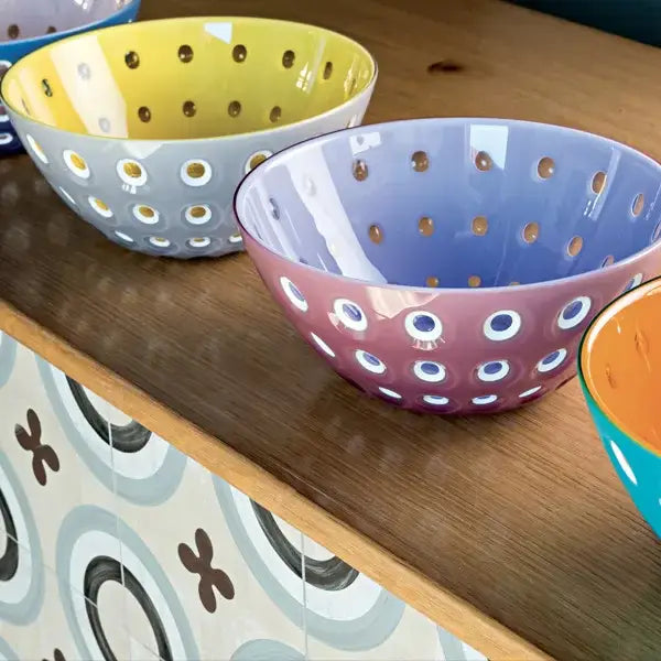 Guzzini - LE MURRINE Large Bowl : 4,33x9,84x9,84 in. / Blue/Orange