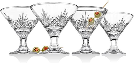Godinger - Set of Four Dublin 5oz Martini Glass: Non Leaded Crystal