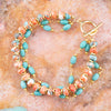 Canyon Blue and Orange Magnesite Golden Toggle Bracelet