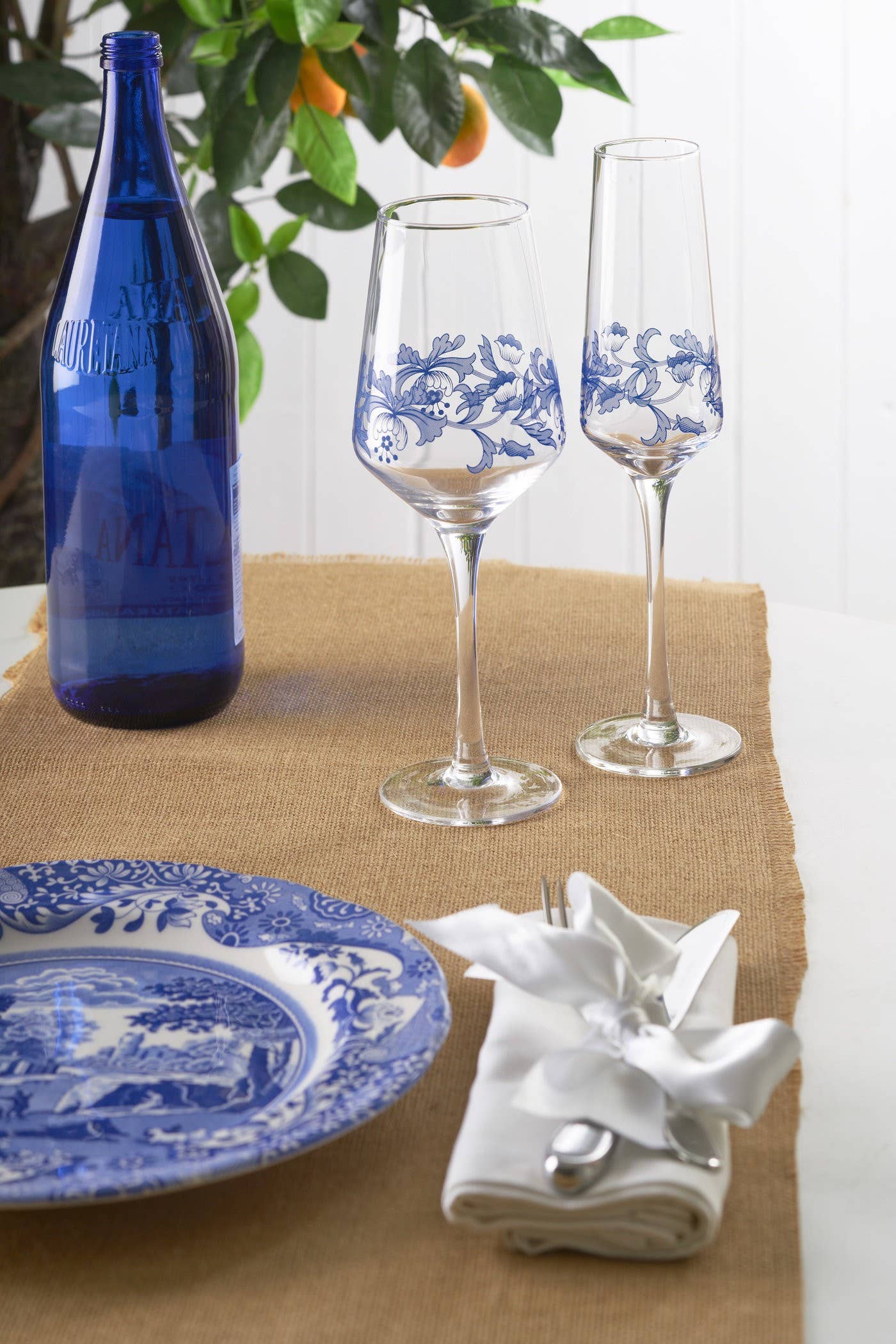 Portmeirion, Spode, Pimpernel, Wrendale Designs - Spode Blue Italian Set of 4 Highball Glasses