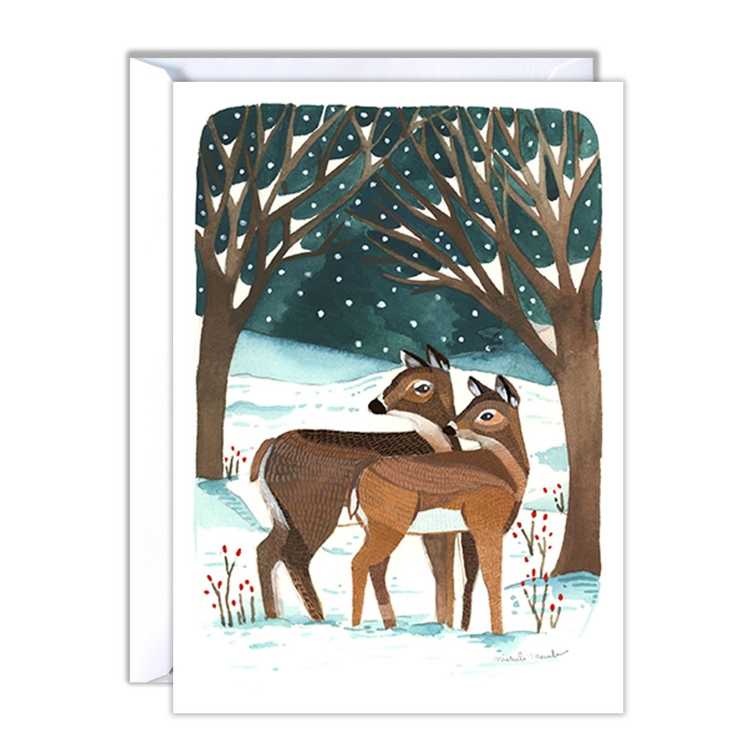 michele maule - Holiday Card - Winter Deer