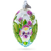 BestPysanky - Flowers on White Glass Egg Ornament