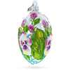 BestPysanky - Flowers on White Glass Egg Ornament