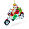 BestPysanky - Santa's Joyride: Scooter-Riding Santa Glass Ornament