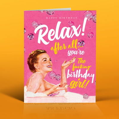 OffensiveDelightful - PINK BUBBLES birthday card