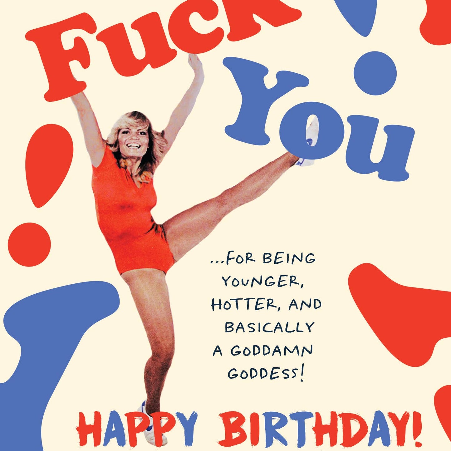 OffensiveDelightful - YOU GODDESS! birthday card: Beige