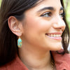 Dolce Teal Blue Turquoise Matrix Golden Drop Earrings