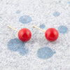 Dot of Red Coral Stud Earrings