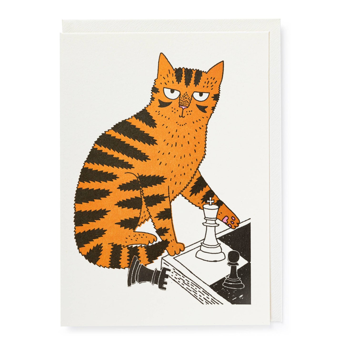 Archivist Gallery - Vibrant Chess Cat Birthday Card