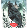 michele maule - 8x10" Crow with Roses Art Print