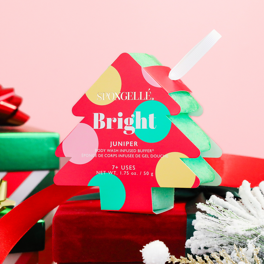 Spongellé - Bright - Juniper Holiday Tree Buffer - Christmas Stocking 