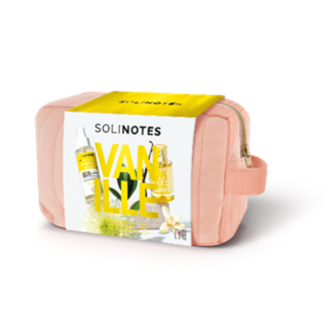 Solinotes - VANILLA - 3 PIECE POUCH BEAUTY ROUTINE SET