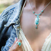 Emile Sterling Silver and Blue Turquoise Pendant Necklace