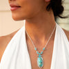 Emile Sterling Silver and Blue Turquoise Pendant Necklace