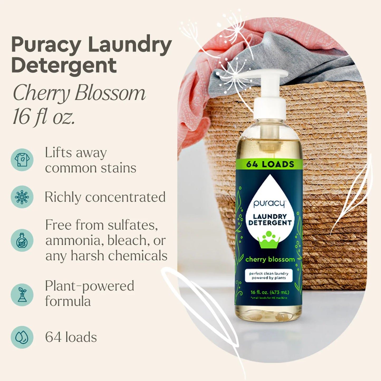 Puracy - Laundry Detergent (Concentrated, Sulfate-Free)